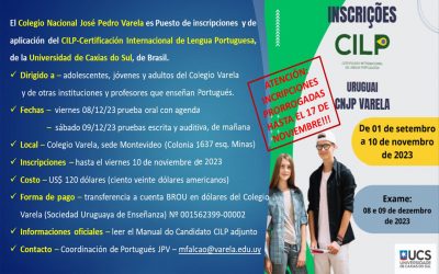 Inscripciones Certificación Internacional de Portugués CILP-UCS 2023